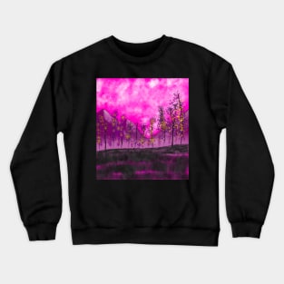 Pink Fairytale Mountains Crewneck Sweatshirt